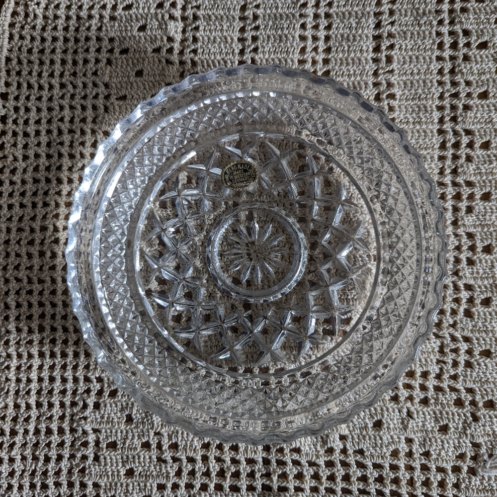 Vintage Hand Made American Crystal Corp. Made in Western Germany Dish